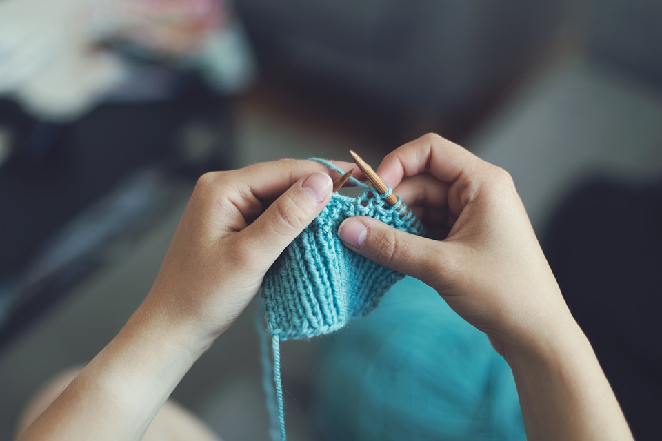 crochet blue yarn